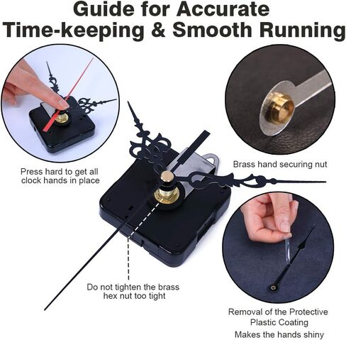 مجموعة آلية حركة ساعة EMOON مع 3 عبوات من الأيدي، محرك كوارتز 12888 الصامت، بديل DIY للساعة المخصصة in Kuwait