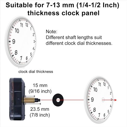 EMOON Clock Movement Mechanism Kit with 3 Pack Hands, Silent Sweep Quartz 12888 Motor, DIY Replacement for Custom Clock in Saudi Arabia