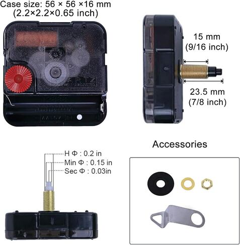 EMOON Clock Movement Mechanism Kit with 3 Pack Hands, Silent Sweep Quartz 12888 Motor, DIY Replacement for Custom Clock in Saudi Arabia