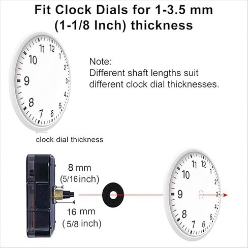 EMOON Clock Movement Mechanism Kit with 3 Pack Hands, Silent Sweep Quartz 12888 Motor, DIY Replacement for Custom Clock in Saudi Arabia