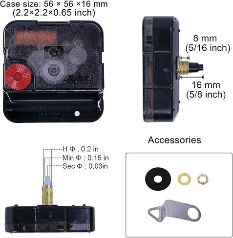 EMOON Clock Movement Mechanism Kit with 3 Pack Hands, Silent Sweep Quartz 12888 Motor, DIY Replacement for Custom Clock in Saudi Arabia