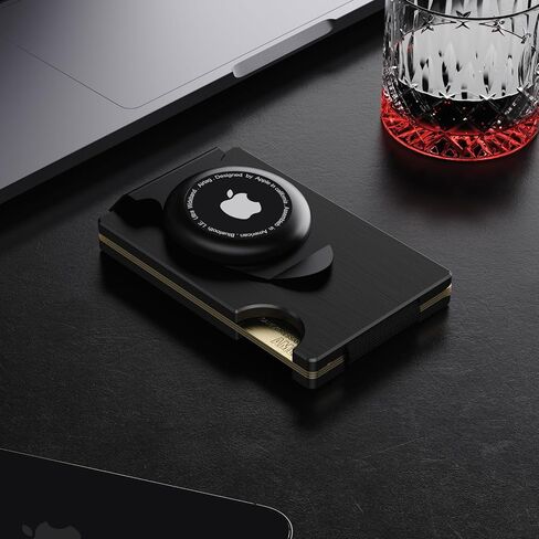 محفظة Apple Airtag للرجال رفيعة: محفظة معدنية بعلامة هوائية مع مشبك نقود، مجموعة هدية قابلة للاستبدال للزوج الذكر في عيد ميلاد الذكرى السنوية in Saudi Arabia