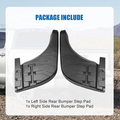 Rear Bumper Step Pad Protector Guards Cover Replacement for Toyota Tundra 2007 2008 2009 2010 2011 2012 2013 Rear Bumper Cover Replaces 52163-0C040 52164-0C040 TO1196100 TO1197100 LH and RH Pair Black in Saudi Arabia