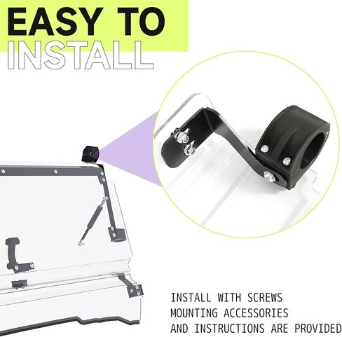 HECASA Flip 2-in-1 Windshield Compatible with 2016+ Honda Pioneer 1000/1000-5 Clear Open Closed Windscreen Gas Spring Included in Saudi Arabia