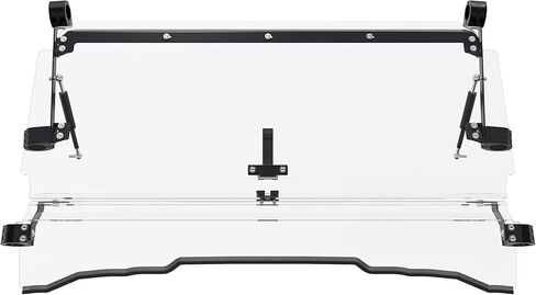 HECASA Flip 2-in-1 Windshield Compatible with 2016+ Honda Pioneer 1000/1000-5 Clear Open Closed Windscreen Gas Spring Included in Saudi Arabia