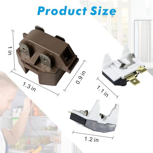 Refrigerator Compressor Starter Relay & Overload Protector Kit for Frigidaire, GE, Whirlpool, Kenmore – Replaces Part Numbers 4387913, 4241370, 7020935, 4387766, 4387836 in Saudi Arabia