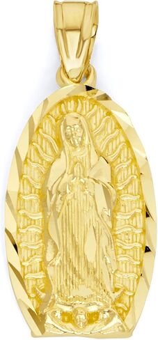 10k Real Solid Gold Our Lady of Guadalupe Pendant, Virgin Mary Jewelry, Catholic Gifts for Her in Saudi Arabia