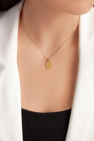 10k Real Solid Gold Our Lady of Guadalupe Pendant, Virgin Mary Jewelry, Catholic Gifts for Her in Saudi Arabia