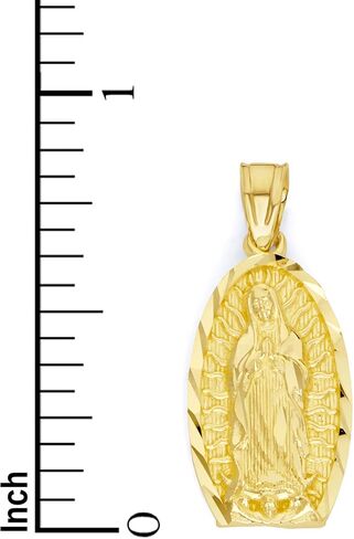 10k Real Solid Gold Our Lady of Guadalupe Pendant, Virgin Mary Jewelry, Catholic Gifts for Her in Saudi Arabia