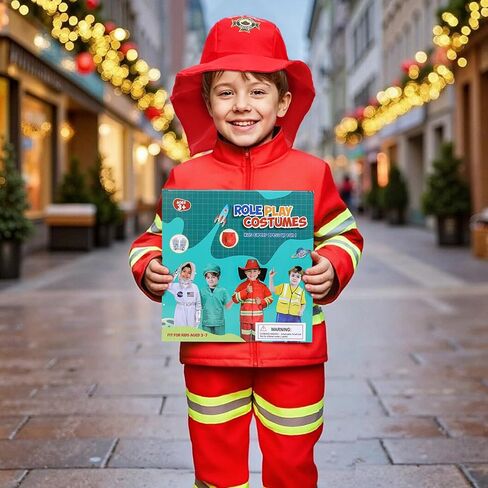 LOYO Kids Role Play Dress Up Clothes for 3-8 Years Old Play, 4 Sets Astronaut/Doctor/Fireman/Construction Costume for Kids And Toddlers Boys Halloween Costumes in Saudi Arabia