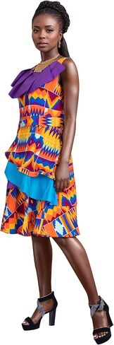 XIAOHUAGUA African Dresses for Women Wax Print Cotton High Waist Dresses Robe Lady Elegant Dress in Saudi Arabia