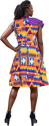 XIAOHUAGUA African Dresses for Women Wax Print Cotton High Waist Dresses Robe Lady Elegant Dress in Saudi Arabia