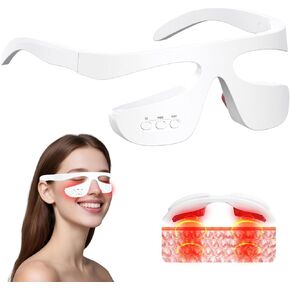 Under Eye Red Light Therapy Glasses, Eye Massager Devices for Relieve Eye Bag, Reducing Dark Circles and Puffiness, Smoothing Fine Lines with Microcurrent, Red-Light & Heat & Mood & Sleep Enhancement in Saudi Arabia