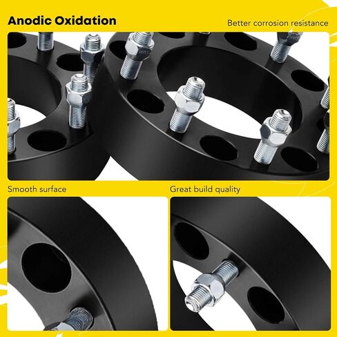 YHTAUTO 8x180mm Wheel Spacers 2 inch Fits Chevrolet & GMC Models, Silverado Sierra 2500 3500 2011-2022, Silverado 2500 2011-2018, Tire Spacers w/ M14x1.5 & 12.9 Grade Studs 125mm Center Bore 2PCS in Saudi Arabia