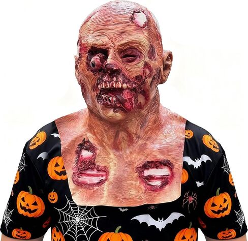 Scary Walking Dead Zombie Monster Mask with Long Tongue, Creepy Latex Face Masks for Halloween Decor Party Props in Saudi Arabia
