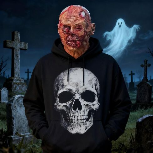 Scary Walking Dead Zombie Monster Mask with Long Tongue, Creepy Latex Face Masks for Halloween Decor Party Props in Saudi Arabia