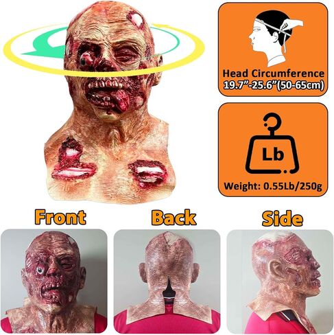 Scary Walking Dead Zombie Monster Mask with Long Tongue, Creepy Latex Face Masks for Halloween Decor Party Props in Saudi Arabia