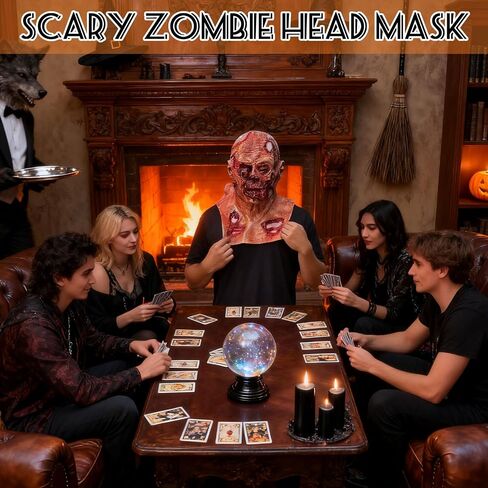 Scary Walking Dead Zombie Monster Mask with Long Tongue, Creepy Latex Face Masks for Halloween Decor Party Props in Saudi Arabia