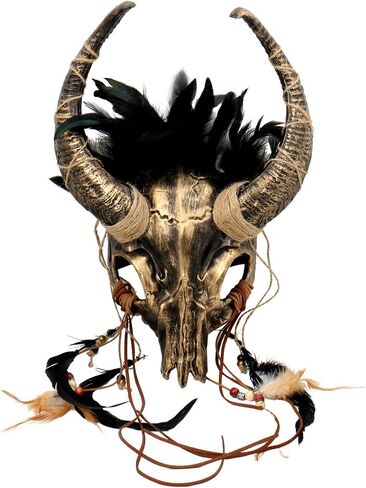 قرن الوعل قرون الغزلان Wendigo غطاء الرأس حفلة تنكرية الحيوان الجمجمة الظباء الكبار زي حفلة الهالوين قناع الرعب in Kuwait