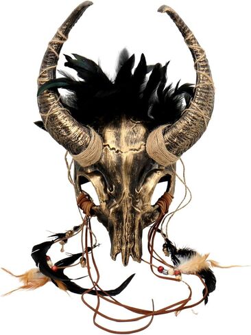 قرن الوعل قرون الغزلان Wendigo غطاء الرأس حفلة تنكرية الحيوان الجمجمة الظباء الكبار زي حفلة الهالوين قناع الرعب in Kuwait