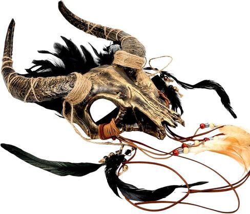 قرن الوعل قرون الغزلان Wendigo غطاء الرأس حفلة تنكرية الحيوان الجمجمة الظباء الكبار زي حفلة الهالوين قناع الرعب in Kuwait