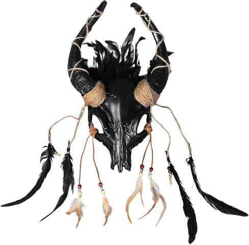 قرن الوعل قرون الغزلان Wendigo غطاء الرأس حفلة تنكرية الحيوان الجمجمة الظباء الكبار زي حفلة الهالوين قناع الرعب in Kuwait