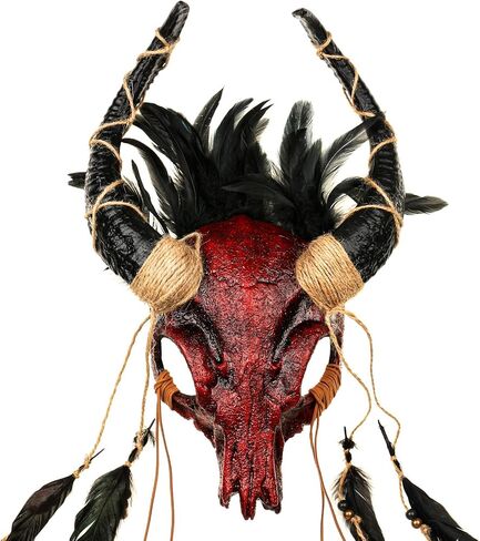 قرن الوعل قرون الغزلان Wendigo غطاء الرأس حفلة تنكرية الحيوان الجمجمة الظباء الكبار زي حفلة الهالوين قناع الرعب in Kuwait