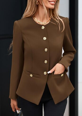 PRETTYGARDEN Women's 2025 Fall Blazers Button Down Fitted Lightweight Dressy Work Suit Jackets Trendy Business Casual Outfits in Saudi Arabia
