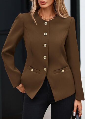 PRETTYGARDEN Women's 2025 Fall Blazers Button Down Fitted Lightweight Dressy Work Suit Jackets Trendy Business Casual Outfits in Saudi Arabia