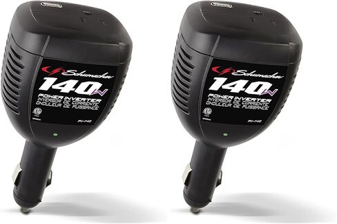 ‎PI-140 Analog Power Inverter for Cars, 140W with AC and USB Power Ports, Black in Kuwait