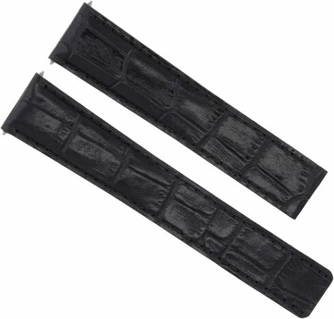 Ewatchparts Leather Watch Band Strap Compatible With Cartier Tank Francaise 18/16mm Deployment Clasp Black in Saudi Arabia