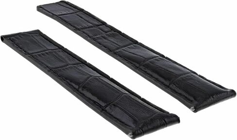Ewatchparts Leather Watch Band Strap Compatible With Cartier Tank Francaise 18/16mm Deployment Clasp Black in Saudi Arabia