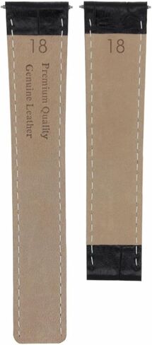 Ewatchparts Leather Watch Band Strap Compatible With Cartier Tank Francaise 18/16mm Deployment Clasp Black in Saudi Arabia