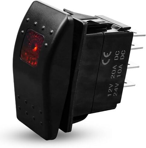 Replace 308-1062 Rocker Switch 5 Pin ON-Off-ON, Remote Start Switch with Indicator Light for Cars Trucks Boats Motorcycles Motorhomes Buses Engineering Vehicles in Saudi Arabia