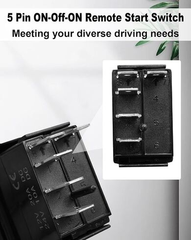 Replace 308-1062 Rocker Switch 5 Pin ON-Off-ON, Remote Start Switch with Indicator Light for Cars Trucks Boats Motorcycles Motorhomes Buses Engineering Vehicles in Saudi Arabia