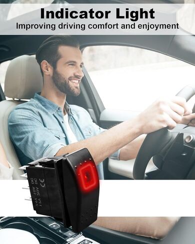 Replace 308-1062 Rocker Switch 5 Pin ON-Off-ON, Remote Start Switch with Indicator Light for Cars Trucks Boats Motorcycles Motorhomes Buses Engineering Vehicles in Saudi Arabia