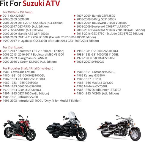 JAVIK قابس تصريف الزيت وحشية 09247-14036 09168-14004 لسوزوكي بوليفارد C90/M90/C109R/M109R بورغمان 650 GS1000G GS1100G GS850G SV1000 V-Strom Bandit H-ayabusa I-ntruder كاتانا مادورا QuadRunner in Saudi Arabia