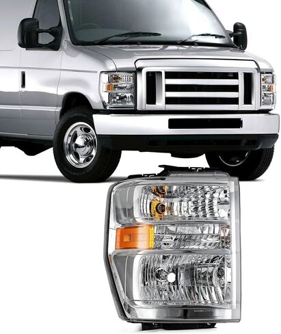 SCITOO Headlight Assembly Fits For 2008-2014 for Ford For E-150 2008-2014 for Ford For E-250 2008-2019 2021 for Ford For E-350 Super Duty Headlamp Driver Side in Saudi Arabia