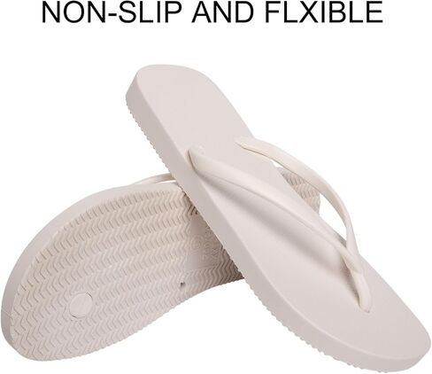 Knemksplanet Flip Flops for Women Ladies Shower Slippers Flat Sandals Bathroom Beach Pool Basic Thongs Rubber Slide Slip-on Summer Shoes in Saudi Arabia