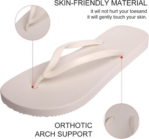 Knemksplanet Flip Flops for Women Ladies Shower Slippers Flat Sandals Bathroom Beach Pool Basic Thongs Rubber Slide Slip-on Summer Shoes in Saudi Arabia