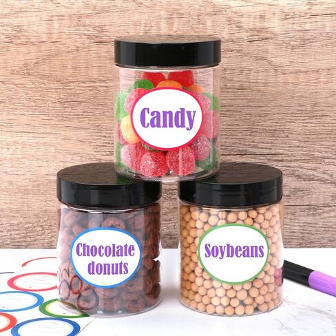 48 Pack 8oz Plastic Containers with Lids, Jars with Lids, Great for storing,lip balms, creams, ointments, cosmetics, samples in Kuwait