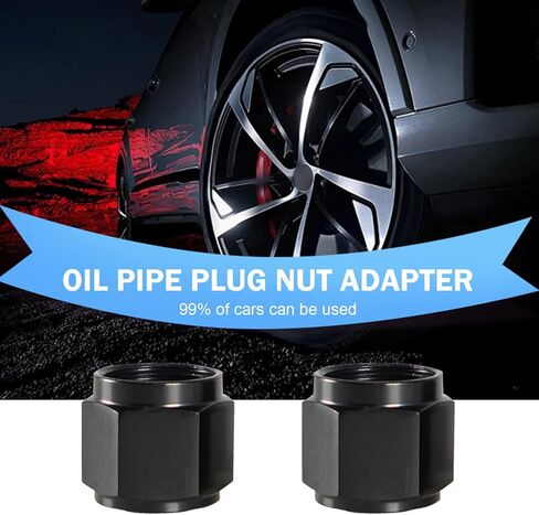 2PCS Radiator Cap, 8AN Flare Cap Block off Fitting Plug, Aluminum Swivel Nut Port Adapter, Automotive Modification Accessories (Black) in Saudi Arabia