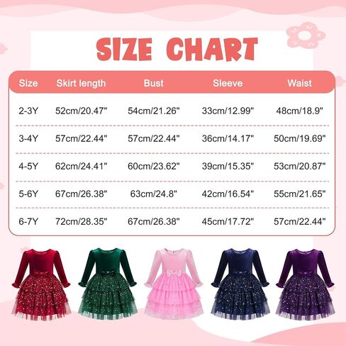 2-7Y Toddler Girls Fall Winter Velvet Tulle Tutu Dresses Long Sleeve Ruffle Holiday Christmas Princess Party Dress in Kuwait