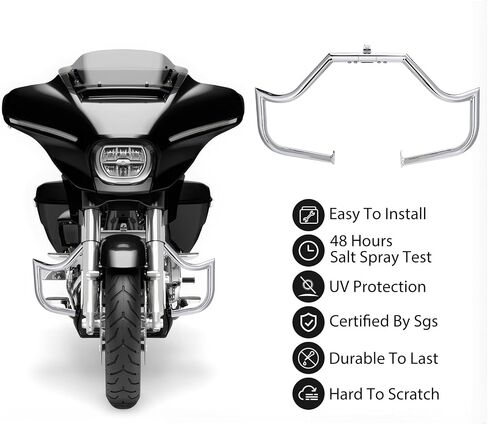 2009-2023 قضيب حماية المحرك من أجل Harley Touring Road Glide Road King Street Glide Electra Glide CVO وTrike نماذج دعامة الطريق السريع، كروم in Kuwait