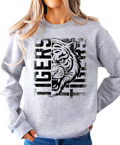 سويت شيرت Olive Loves Apple Tigers Sports للجنسين للبالغين والمراهقين والأطفال، سترة فخر لفريق الرياضة المدرسية in Saudi Arabia