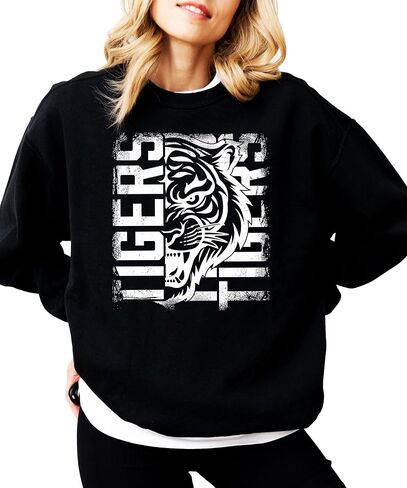 سويت شيرت Olive Loves Apple Tigers Sports للجنسين للبالغين والمراهقين والأطفال، سترة فخر لفريق الرياضة المدرسية in Saudi Arabia