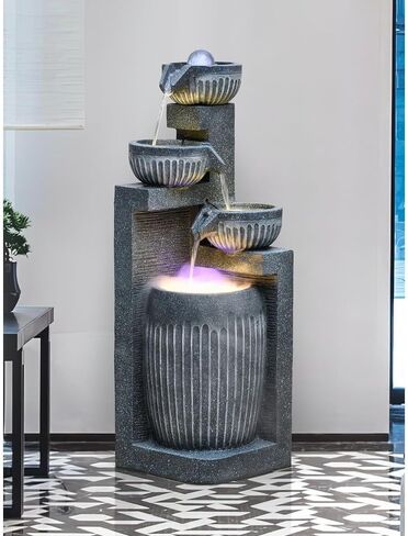 Standing Waterfall Modern Minimalist Living Room Office Light Luxury Feng Shui Ball Ornaments Circulating Water Floor Fountain Decoration Floor Fountain in Saudi Arabia