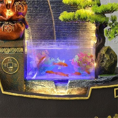 Standing Waterfall Living Room Entrance Rockery, Flowing Water Ornaments, Fish Tank, Water Pool, Landscaping Company, Wealth Seeking Feng Shui Wheel Floor Fountain in Saudi Arabia