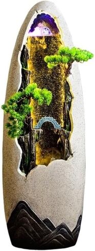 Standing Waterfall Circular Water Curtain Wall Office Rockery Fountain Wealth Attracting Water Dispenser Foyer Decoration Floor Fountain in Saudi Arabia