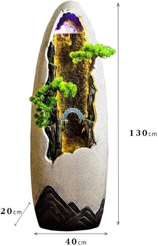 Standing Waterfall Circular Water Curtain Wall Office Rockery Fountain Wealth Attracting Water Dispenser Foyer Decoration Floor Fountain in Saudi Arabia